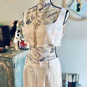 NWT Princess Polly Huxley Set Satin Champagne Size 8